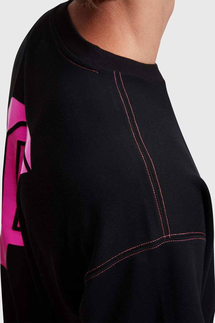 Relaxed Fit Neon Pop Print Sweatshirt, BLACK, detail image number 3