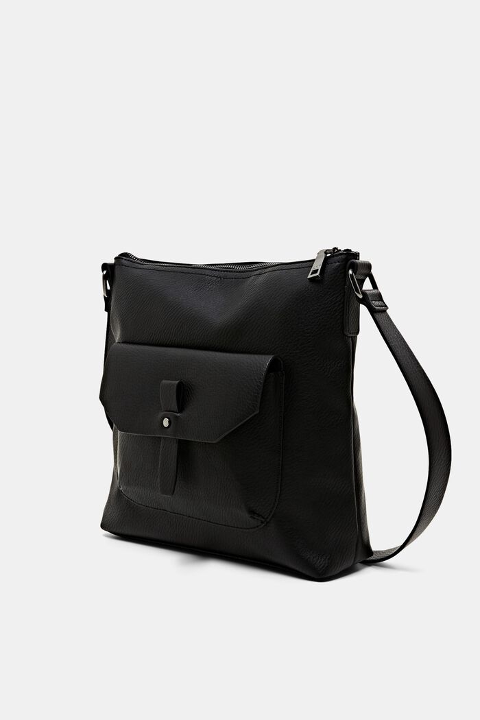 Faux leather shoulder bag, BLACK, detail image number 2