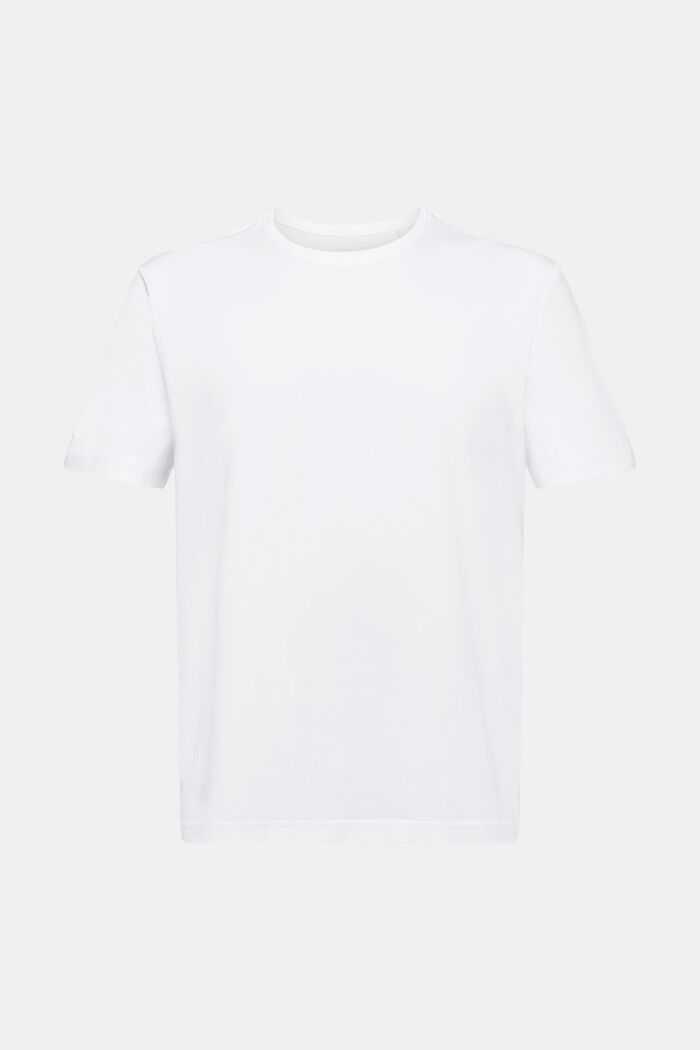 Pima Cotton Jersey Crewneck T-Shirt, WHITE, detail image number 6