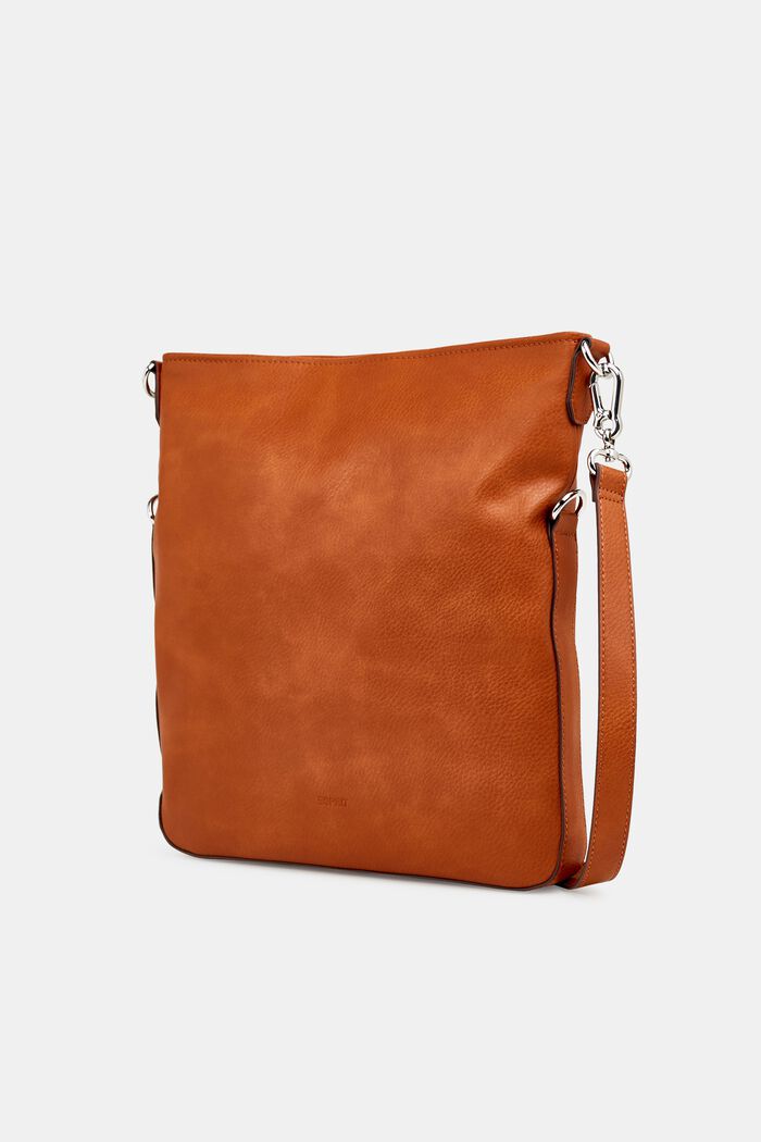 Faux Leather Flapover Shoulder Bag, RUST BROWN, detail image number 1