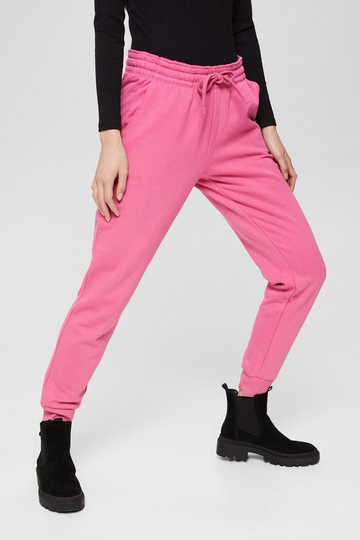 Tracksuit bottoms made of blended organic cotton, PINK, detail image number 5
