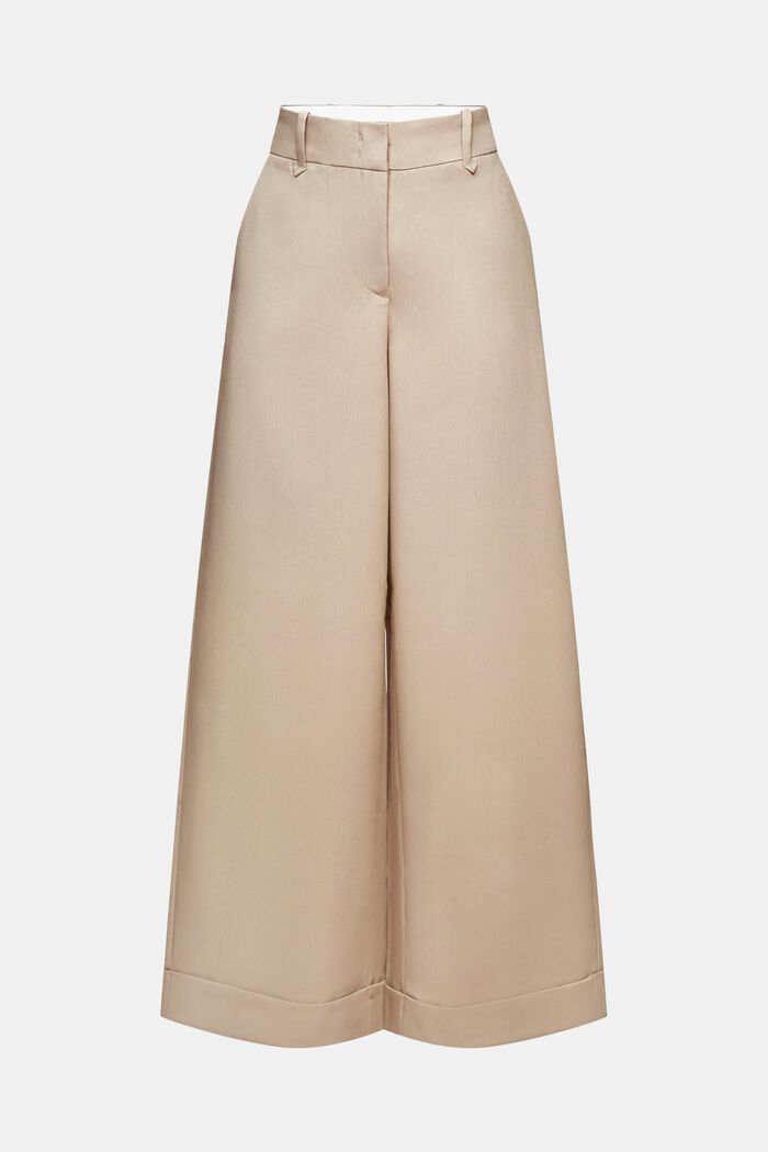 Twill Wide Leg Pants, LIGHT TAUPE, detail image number 6