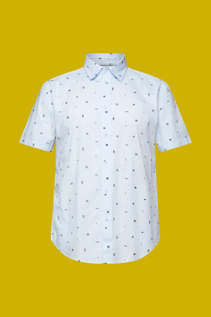 Patterned short sleeve shirt, 100% cotton, PASTEL BLUE, detail image number 5