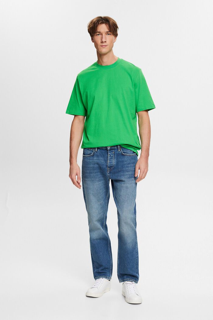 Cotton crewneck T-shirt, GREEN, detail image number 4