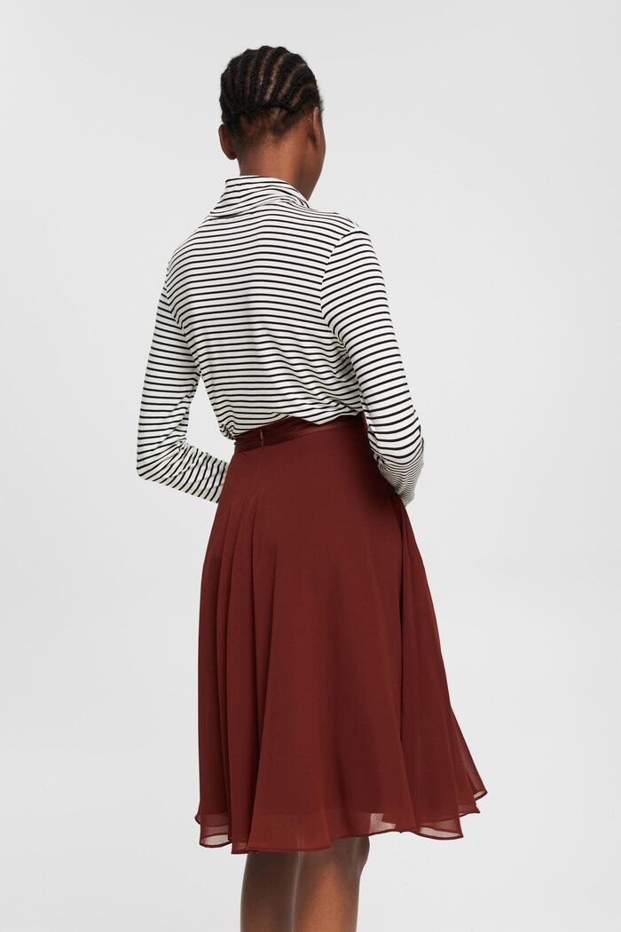 Recycled: chiffon midi skirt, BORDEAUX RED, detail image number 3