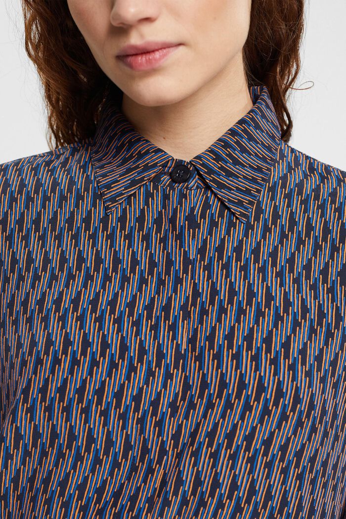 Patterned crepe blouse, NAVY, detail image number 2