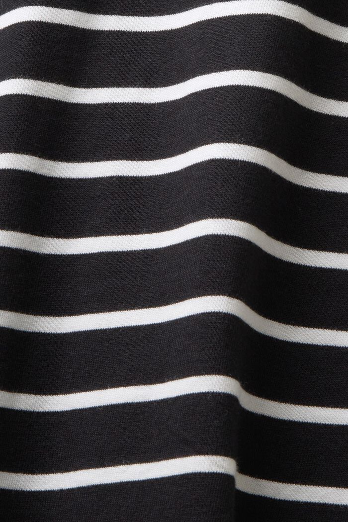 Striped Long Sleeve Top, BLACK, detail image number 4