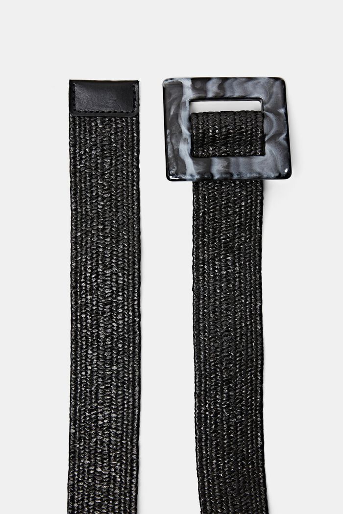 Weave Stretch Resin Buckle Belt, BLACK, detail image number 1