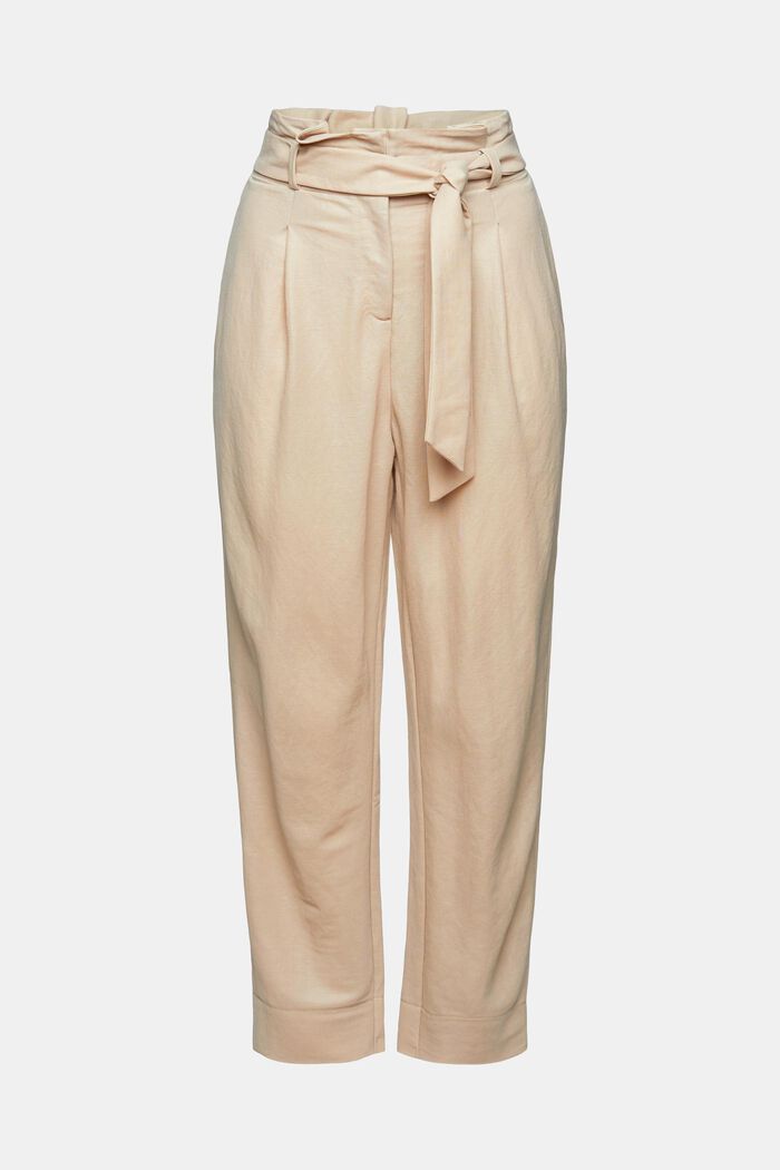 Trousers with a tie-around belt, LENZING™ ECOVERO™