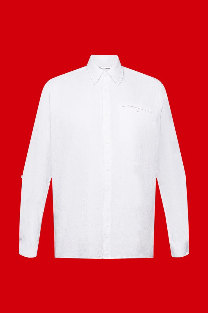 Structured cotton shirt, WHITE, detail image number 7