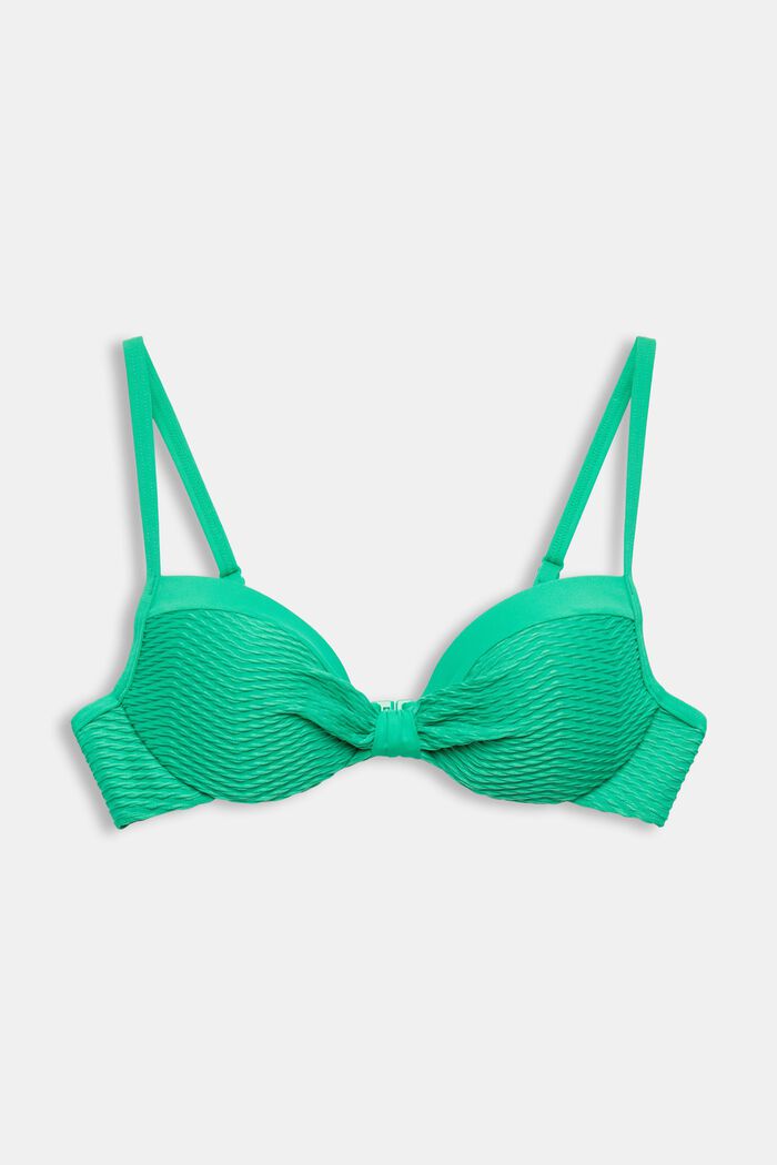 ESPRIT - Recycled: padded bikini top with a texture at our online shop