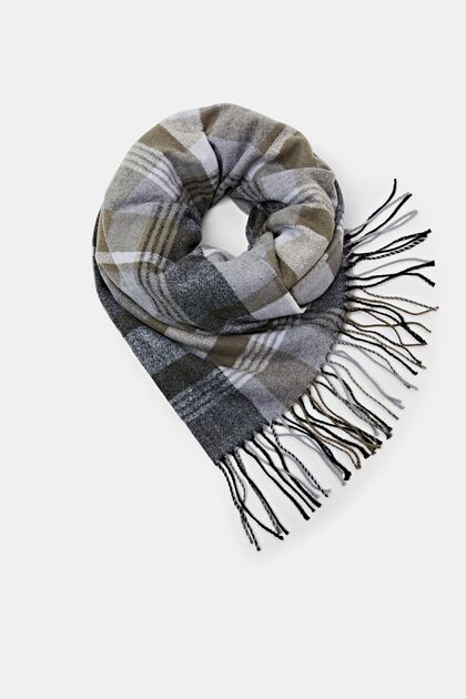 Checked Scarf, Cotton Blend