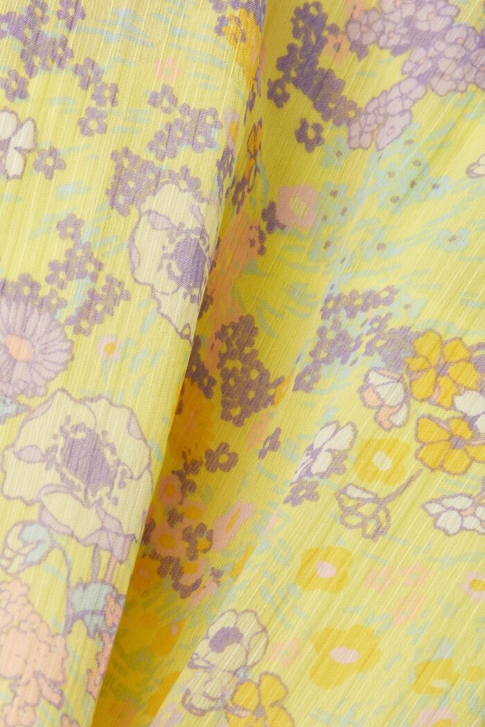 Floral chiffon blouse with ruffles, LIGHT YELLOW, detail image number 6