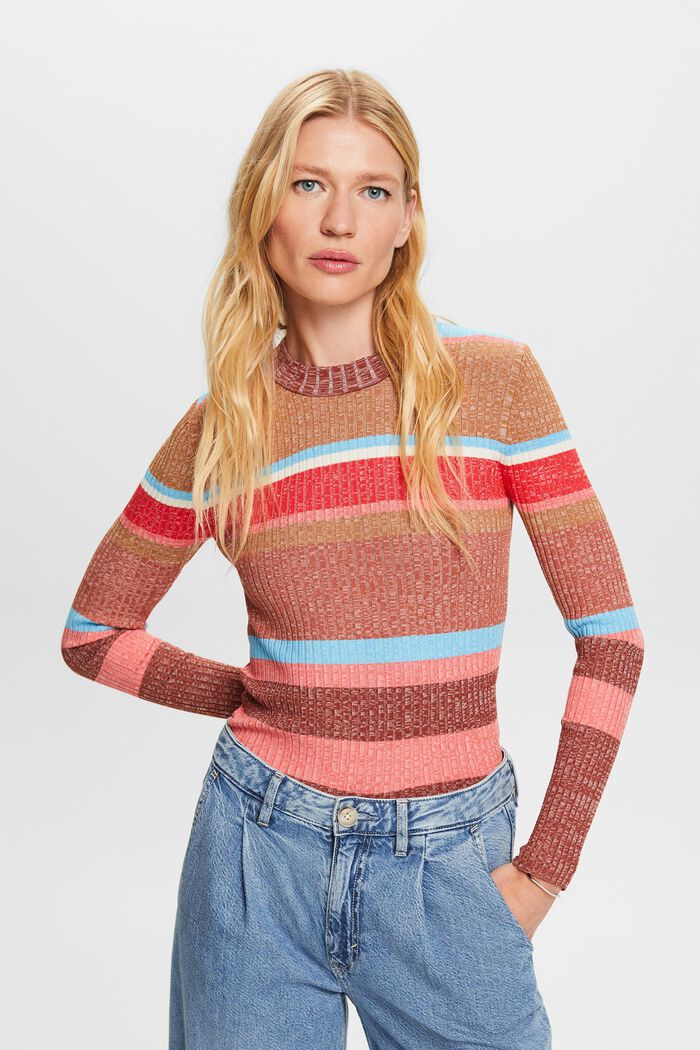 ESPRIT - Striped rib knit jumper, LENZING™ ECOVERO™ at our online shop