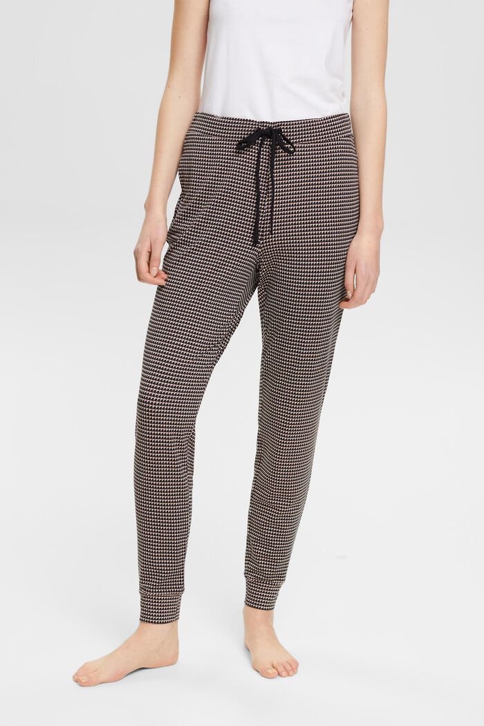 Pyjama bottoms with all-over pattern, BLACK, detail image number 0