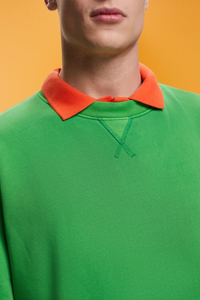 Plain regular fit sweatshirt, GREEN, detail image number 2