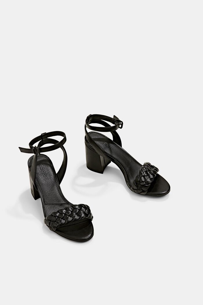 Sandals with a block heel, BLACK, detail image number 7