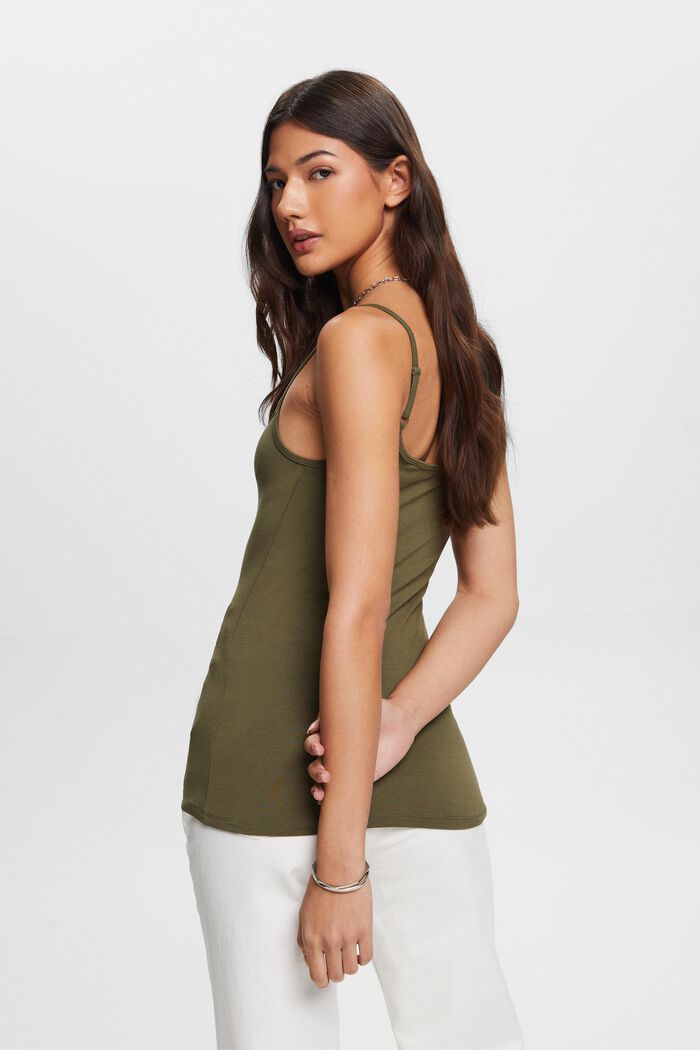 Stretch-Knit Camisole, KHAKI GREEN, detail image number 3