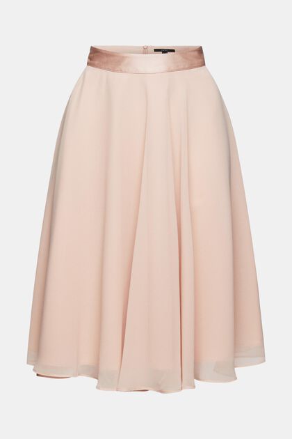 Knee-length chiffon skirt