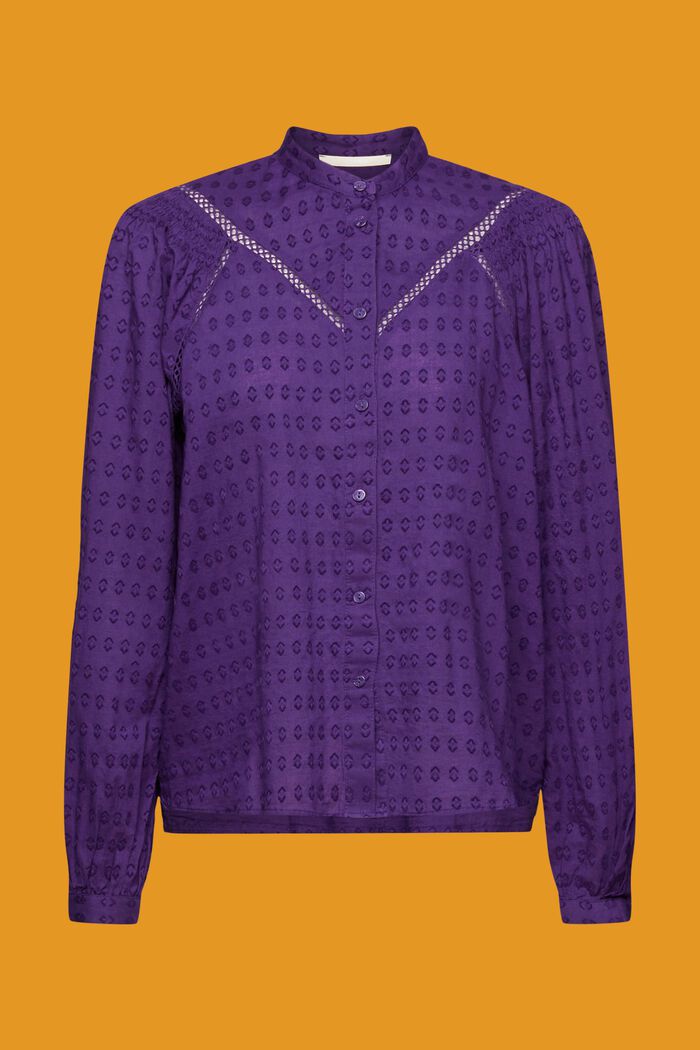 Embroidered blouse, DARK PURPLE, detail image number 5