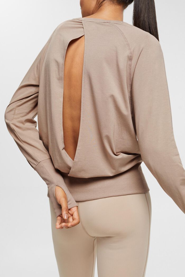 Long sleeve top with thumb holes, BEIGE, detail image number 4