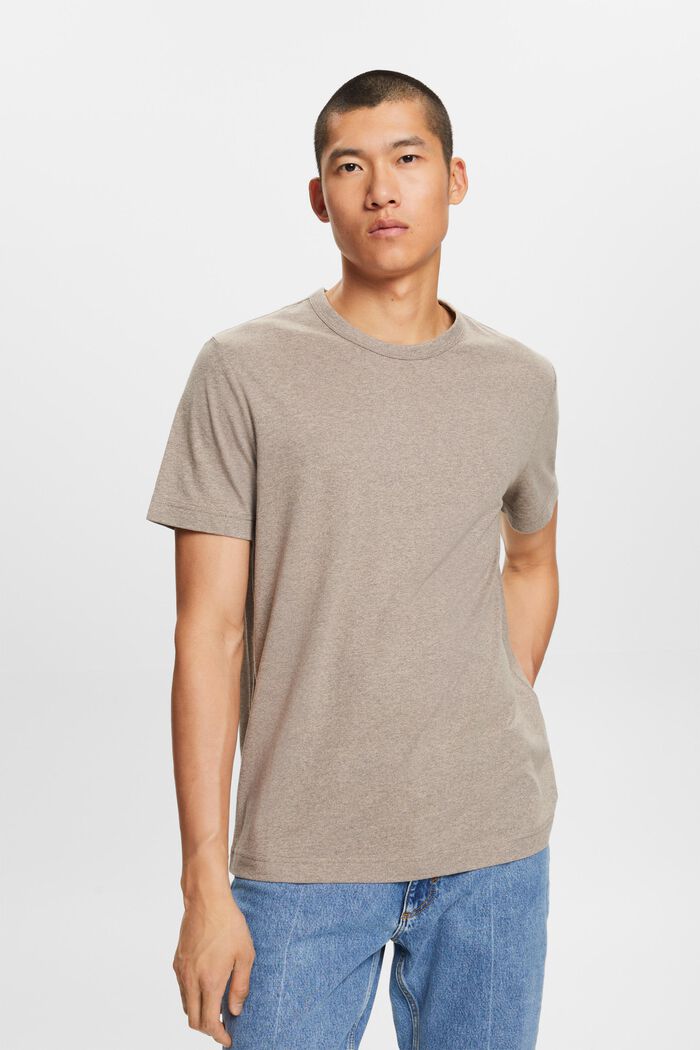 ESPRIT - Crewneck jersey t-shirt, cotton blend at our online shop
