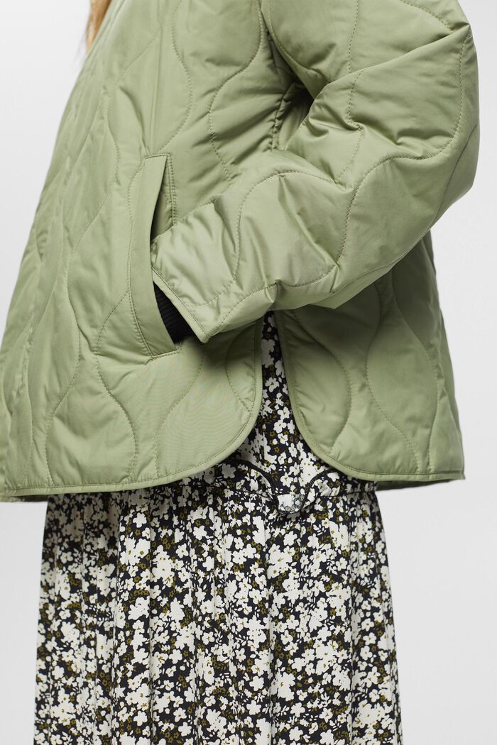 Ultra lightweight quilted bomber jacket, LIGHT KHAKI, detail image number 2