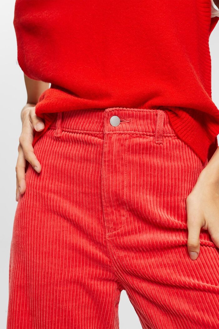 Cropped wide leg corduroy trousers, CORAL, detail image number 0