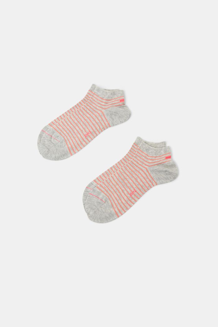 2-Pack Striped Sneaker Socks, STORM GREY, detail image number 0