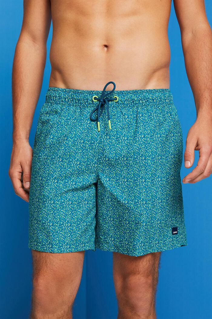 Swimming shorts with all-over pattern, TEAL BLUE, detail image number 2