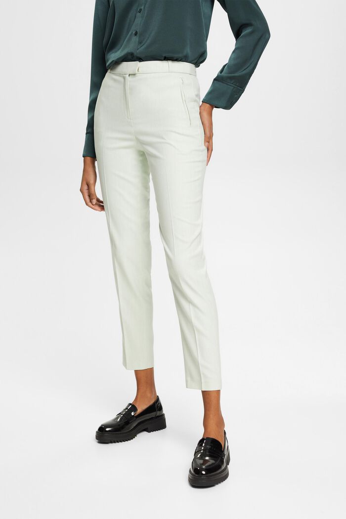 Cropped trousers, PASTEL GREEN, detail image number 0