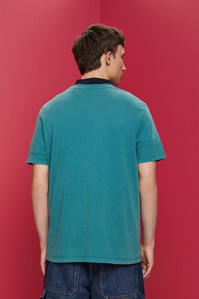 Garment-dyed jersey t-shirt, 100% cotton, TEAL BLUE, detail image number 3