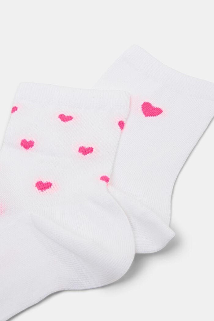 2-Pack Heart Socks, OFF WHITE, detail image number 2