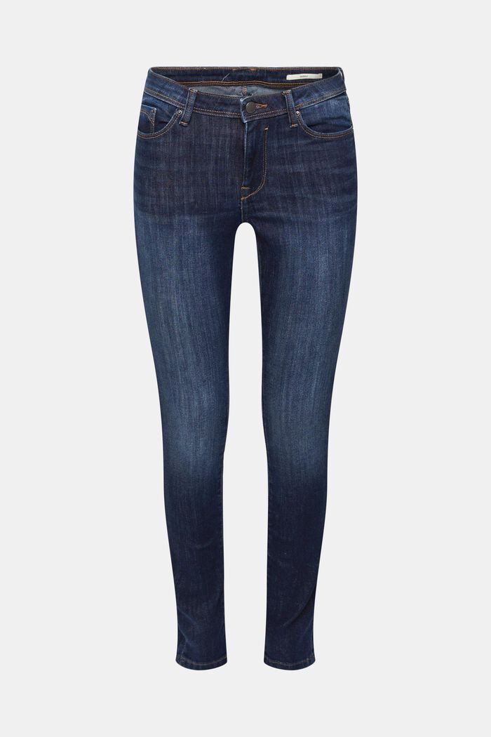 Skinny stretch jeans, BLUE DARK WASHED, detail image number 2