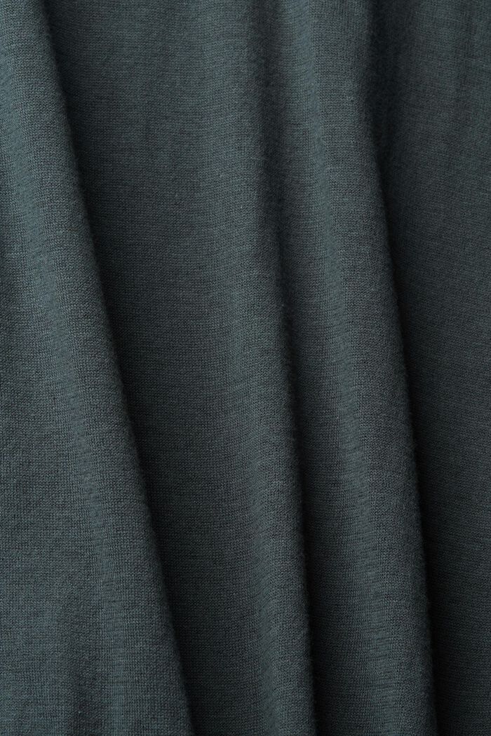 Containing TENCEL™: long sleeve polo shirt, DARK TEAL GREEN, detail image number 1