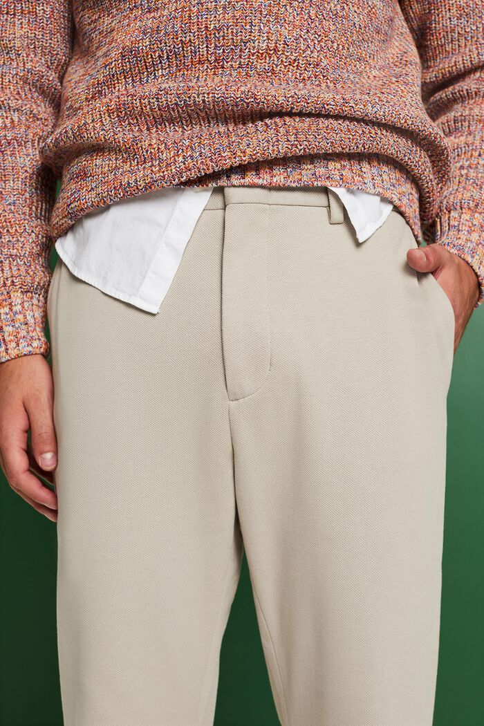 Knitted Piqué-Jersey Pants, BEIGE, detail image number 3