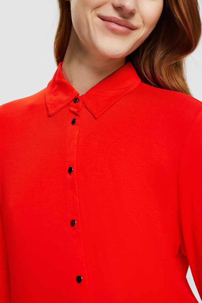 Jersey blouse, LENZING™ ECOVERO™, RED, detail image number 2