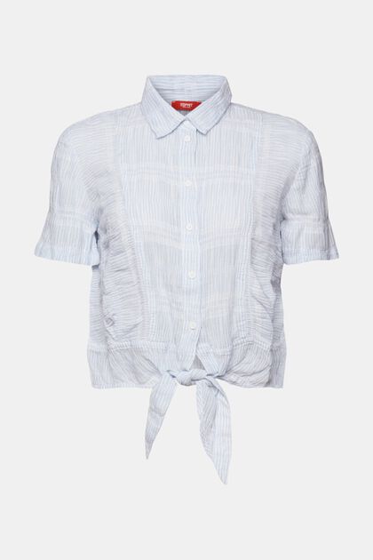 Cropped shirt with a tie knot
