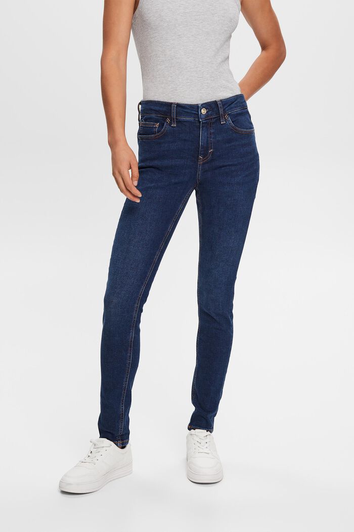 Mid-Rise Skinny Jeans, BLUE DARK WASHED, detail image number 0