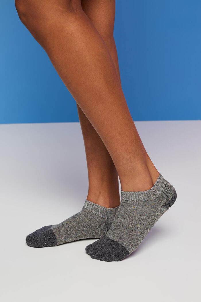 Non-slip short socks, wool blend, LIGHT GREY, detail image number 2