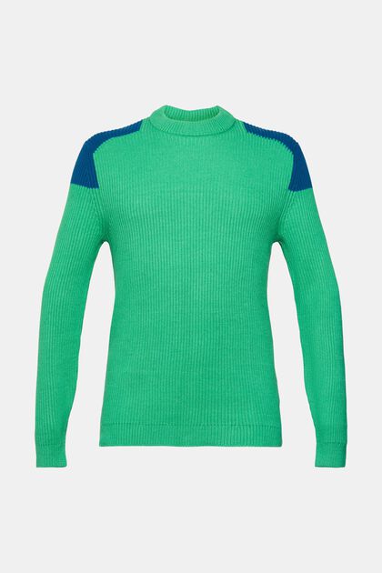 Rib knit jumper with colour block details