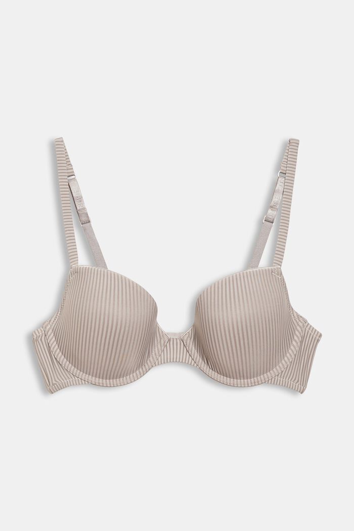 Recycled: padded underwire bra made of microfibre, LIGHT TAUPE, overview