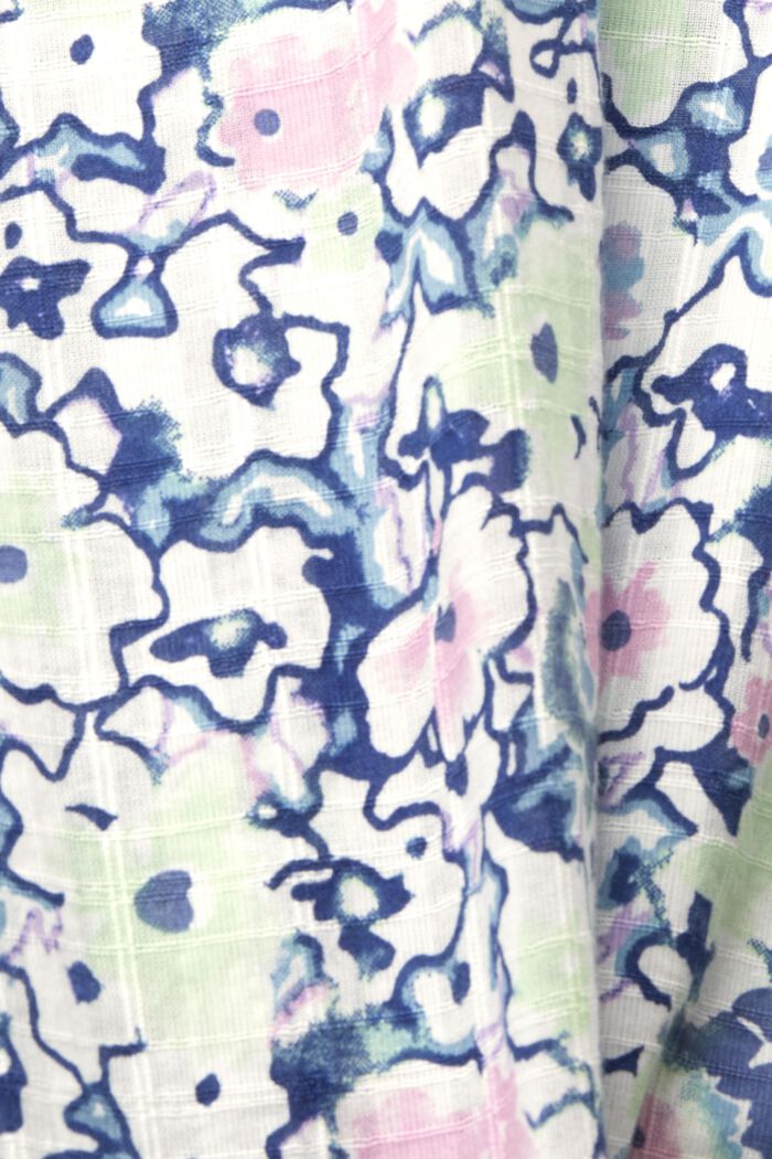 Cotton blouse with floral print, WHITE, detail image number 5