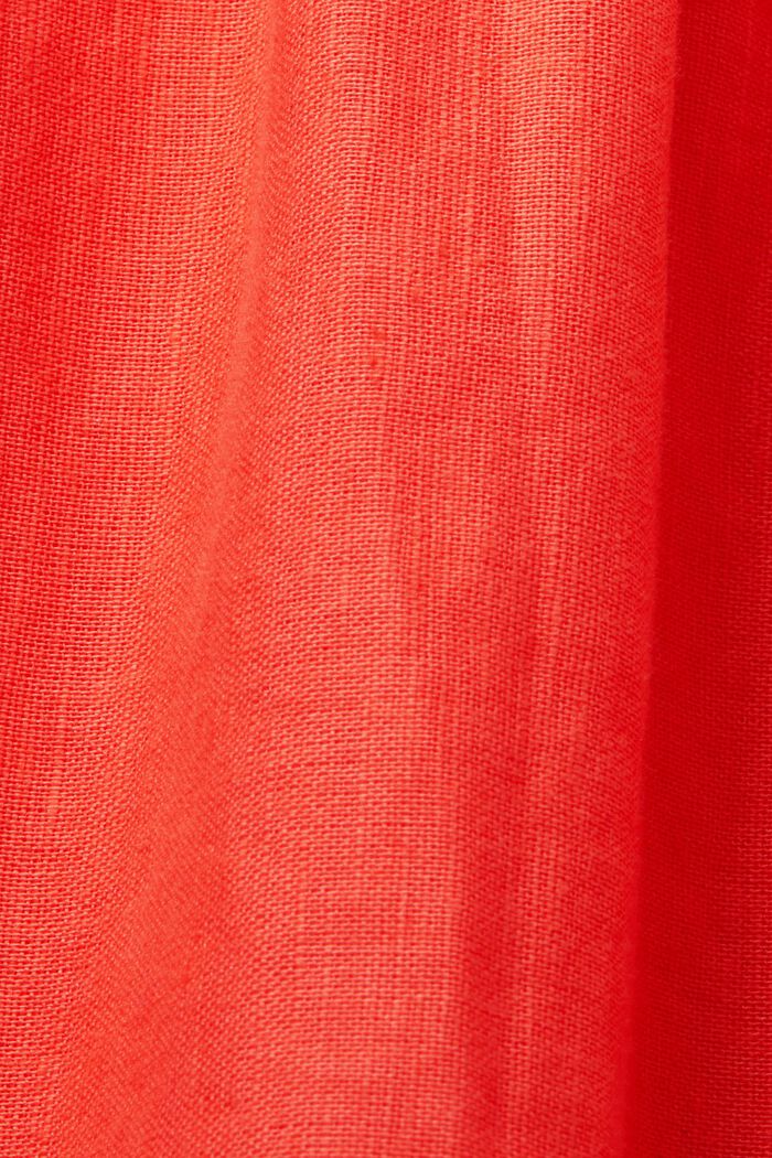 Midi dress, cotton-linen blend, CORAL ORANGE, detail image number 6