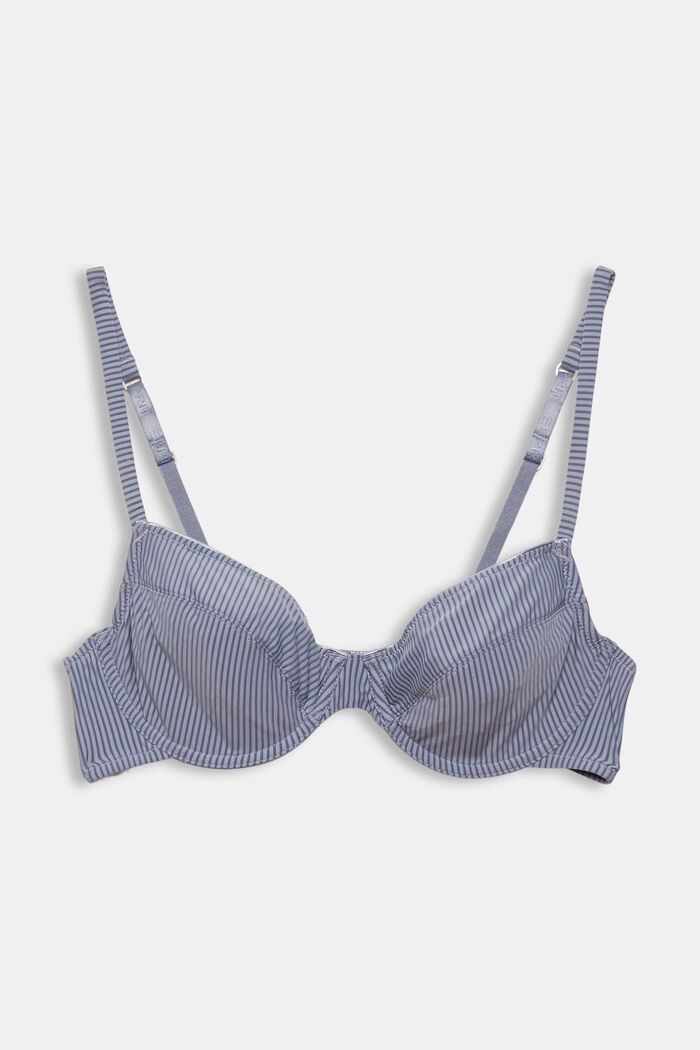 Recycled: microfibre underwire bra, GREY BLUE, overview