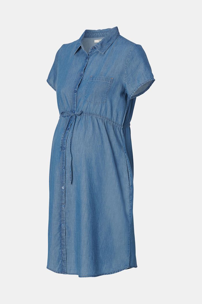 MATERNITY Denim Shirt Dress, BLUE LIGHT WASHED, detail image number 4