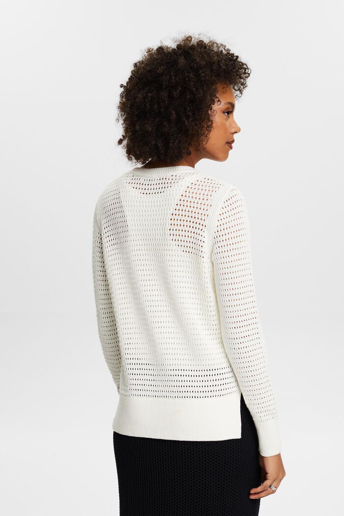 Mesh Sweater, OFF WHITE, detail image number 2