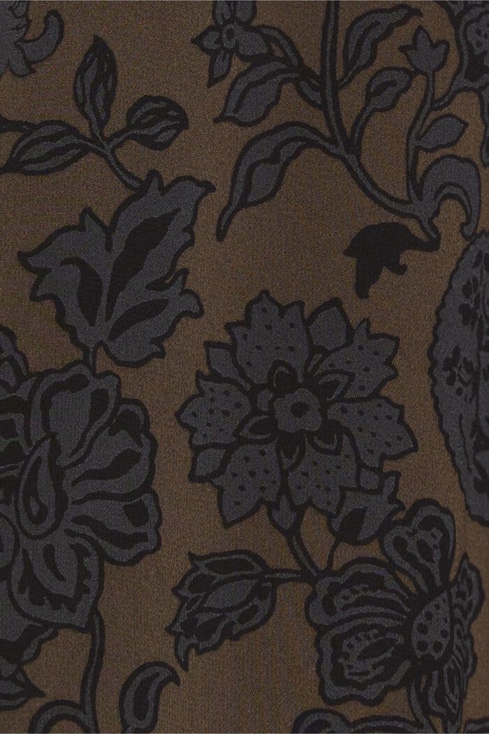 Chiffon dress with pussycat bow, DARK BROWN, detail image number 4