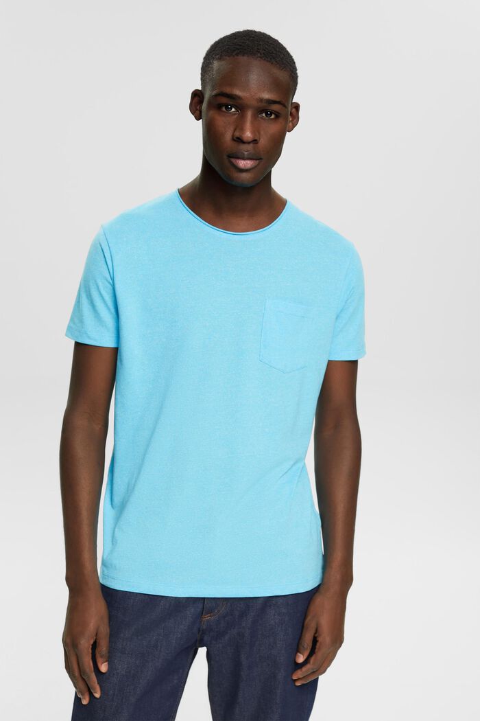 Recycled: melange jersey T-shirt, TURQUOISE, detail image number 0