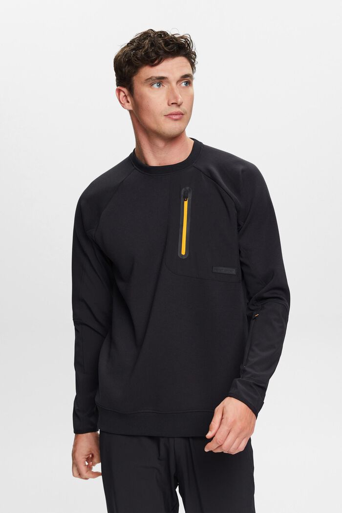 Sweatshirt with zip pockets, BLACK, detail image number 0